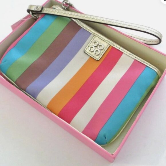 NWT Coach Legacy Stripe Wristlet 47510 - Picture 1 of 2